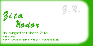 zita modor business card